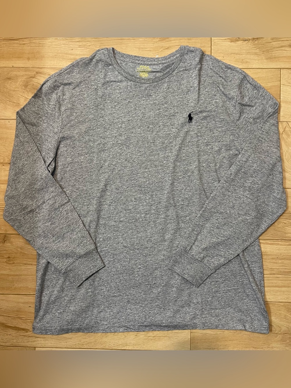 Polo by Ralph Lauren Men’s XL Gray Long-Sleeve Cotton Crewneck Tee